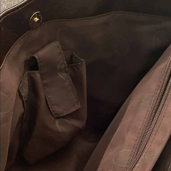 American Leather Co. Chocolate Brown Tote Bag, Red Stitching & Many Pockets! - Picture 11 of 16